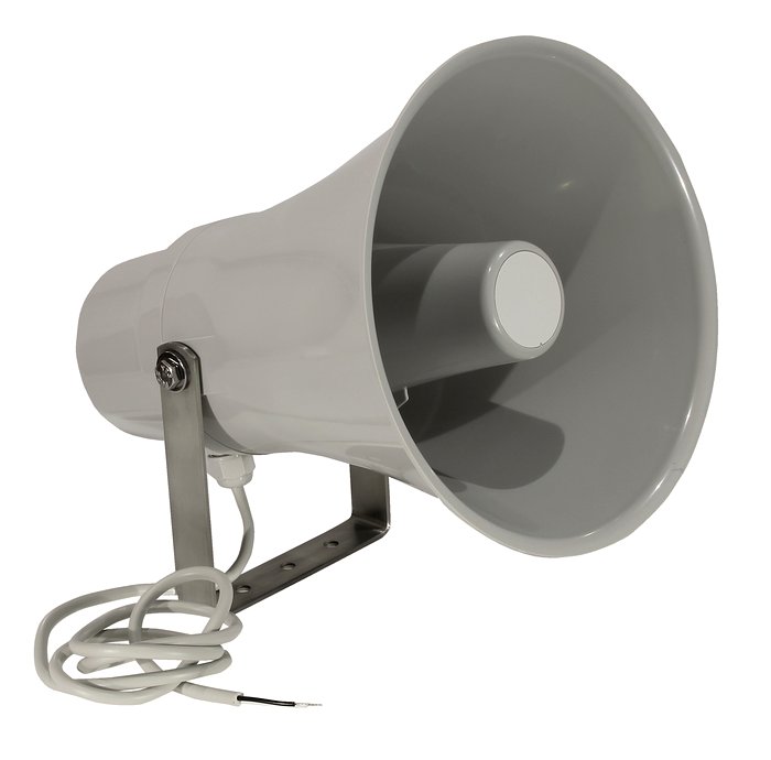 Horn speaker 8 ohm and 70/100 V, 15 W, IP66, grey, equivalent to VUP402