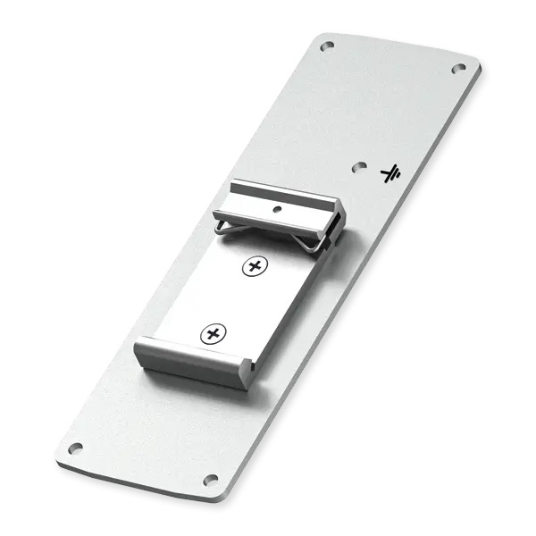 TSW2xx rear panel with DIN rail mount