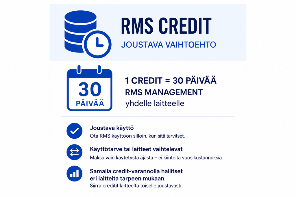 RMS etähallinta lisenssi 