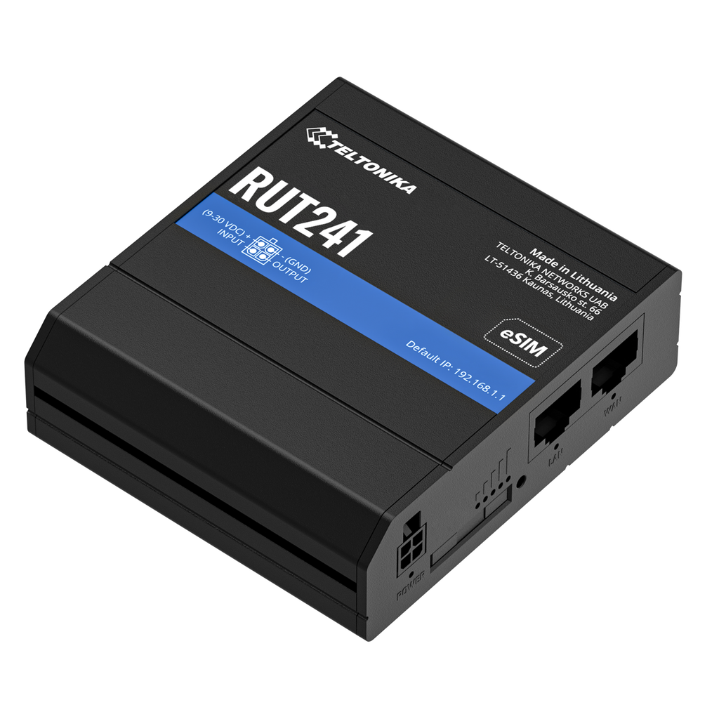 RUT241 4G-reititin WiFi4 2xEthernet 1xSIM eSIM CAT4