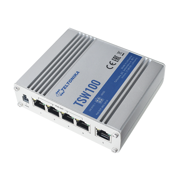 5 porttinen kytkin PoE 1GB 802.3af/at 62w PnP