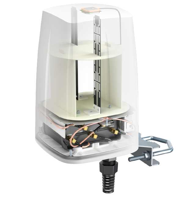 QuSpot enclosure RUT906/956 reittimelle with integrated 4G, WiFi and GPS antennas