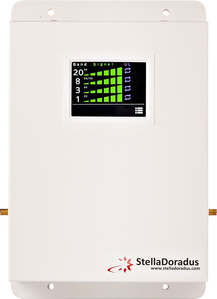 linjeförstärkare 6B LCD fjärrstyrning 4 utgångar 700/800/900/1800/2100/2600 MHz