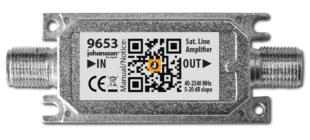Inline amplifier 40-2340 MHz 5-20 dB