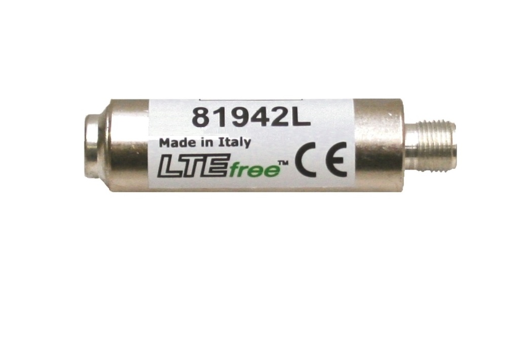 UHF preamplifier, 12 dB, 12 V, F male/F female, LTE filter