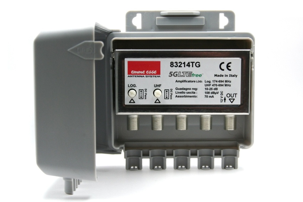 Mastovahvistin LOG 25 dB/UHF 25 dB 12VDC