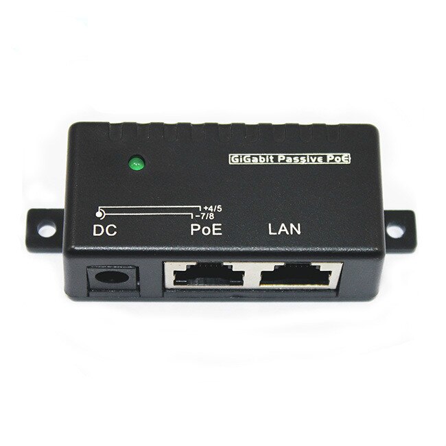 PoE-injektori 9-56 Vdc (max 30W) pas 1-portti 2,1DC RJ45