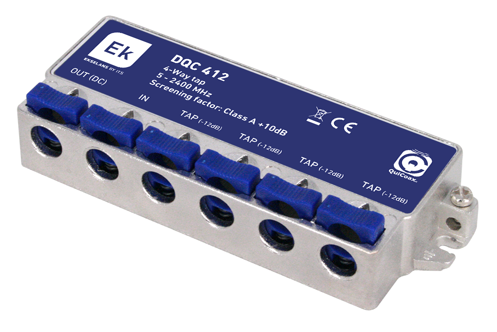 Tap 1/4 5-2400 MHz quick-connect 12 dB/4.5 dB DC pass