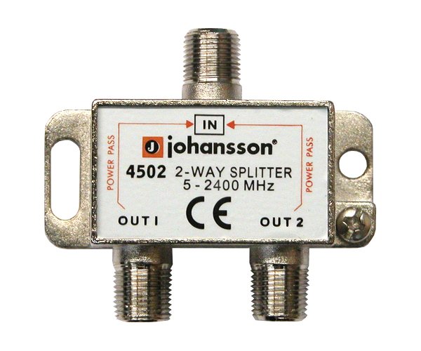 Splitter 1/2 5-2400 MHz DC pass 6.5 dB splitter loss
