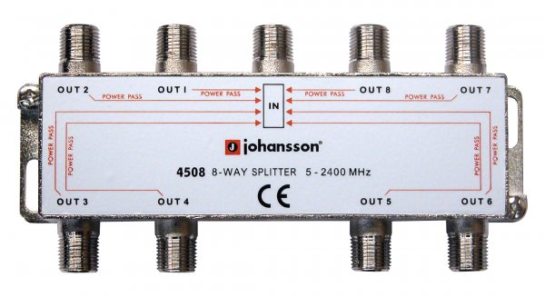 Splitter 1/8 5-2300 MHz DC pass 18 dB splitter loss