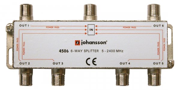 Splitter 1/6 5-2400 MHz DC pass 16 dB splitter loss