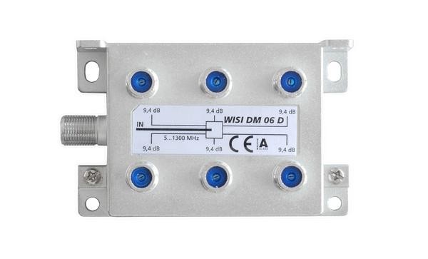 Splitter 1/6 5-1300 MHz 9.4 dB Docsis 3.1 -compatible