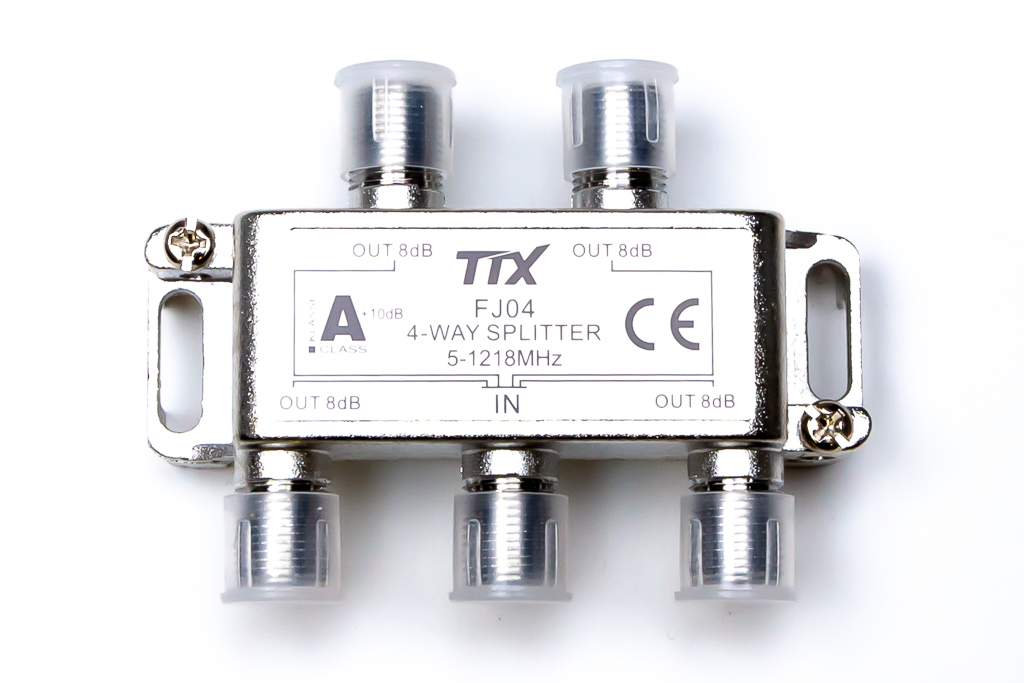 Fördelare 1/4 5-1300 MHz 7,1 dB Docsis 3,1 -kompatibel