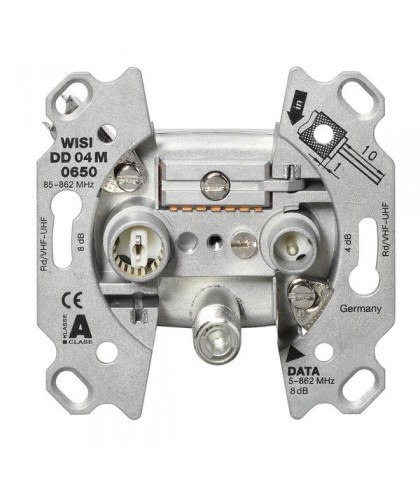 Terminal multimedia outlet 3.5 dB F connector, for return path 5-65 MHz