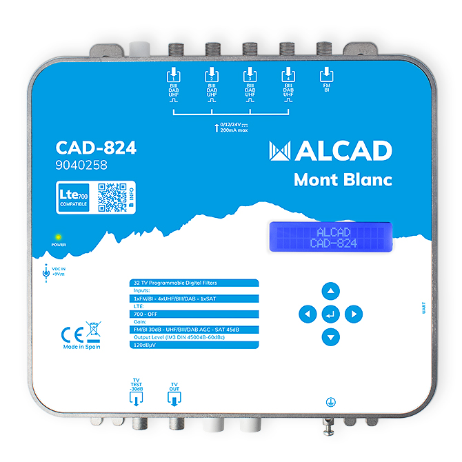 Päävahvistin UHFx4 FMx1 AGC LTE700 Mont Blanc 