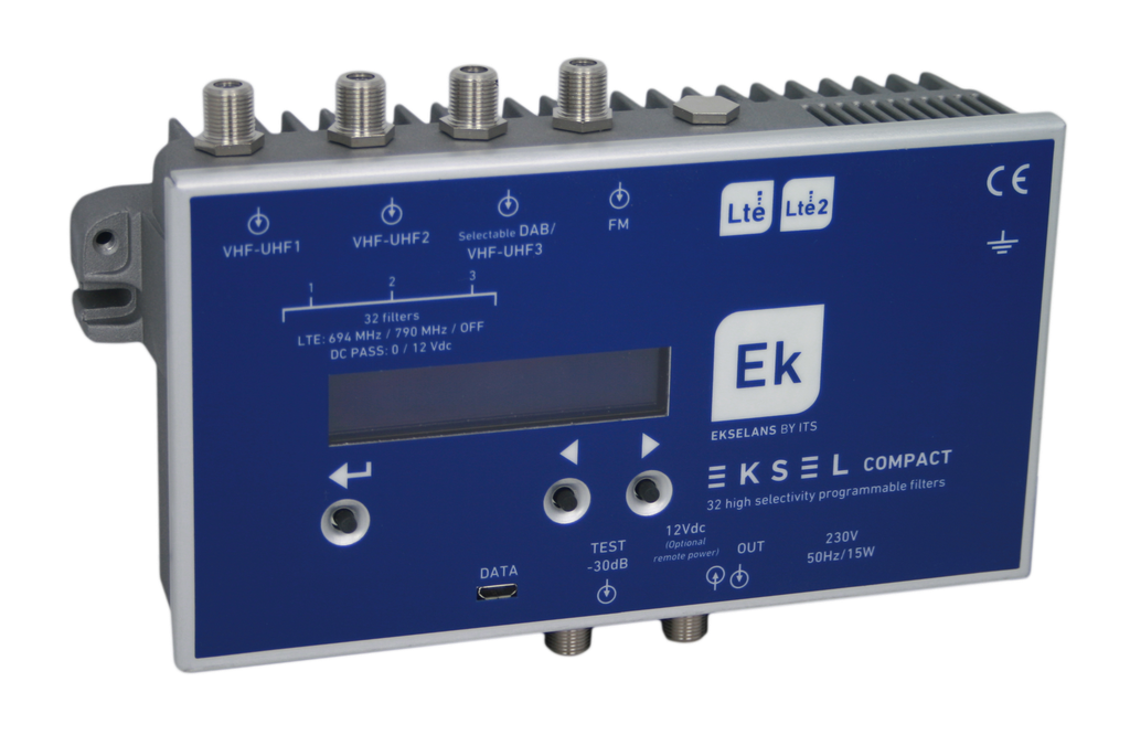 Huvudförstärkare Eksel Compact 2×UHF, 1×FM, 1×DAB/VHF/UHF