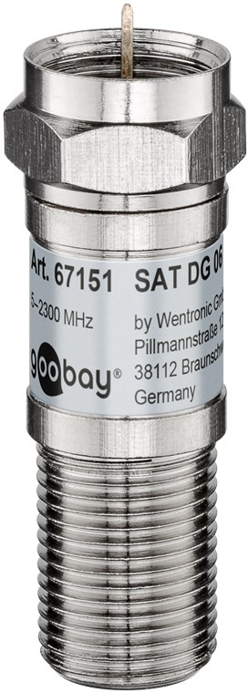 Fast dämpare 6 dB F-hane/hona 75 Ω 5-2300 MHz DC-genomgång