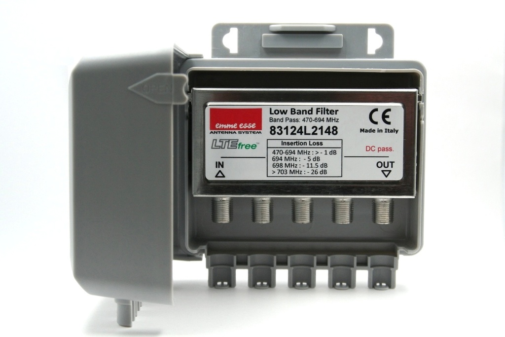 Passfilter 478-694 MHz F-kontakter LTE700 mastkapsling
