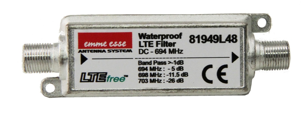 Rejection filter LTE 5-48 waterproof F-female/F-female 8 cells LTE700
