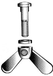 Vingmutter/skruv för CB-antenn