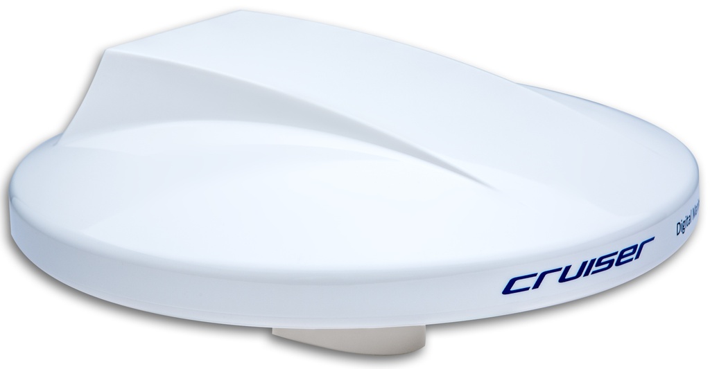 Omnidirectional marine TV antenna, 25 dB, 250 mm, 40-790 MHz, amplifier, 20 m cable