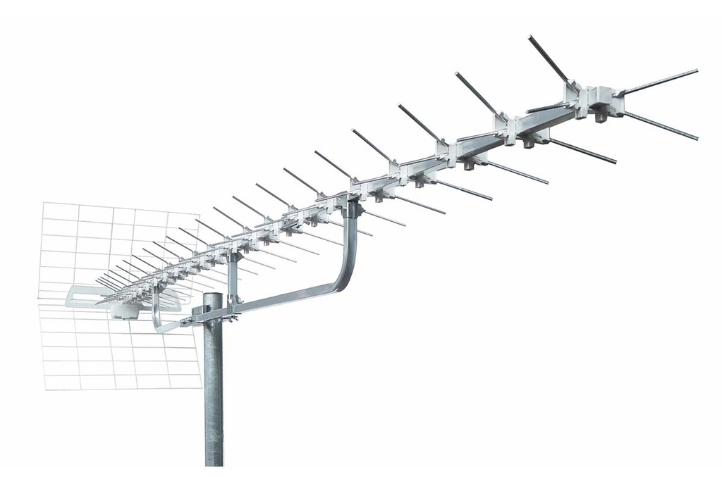 TV-antenni UHF K21-48 LTE700 17 dBi 93 X-elementtinen pituus 2593 mm