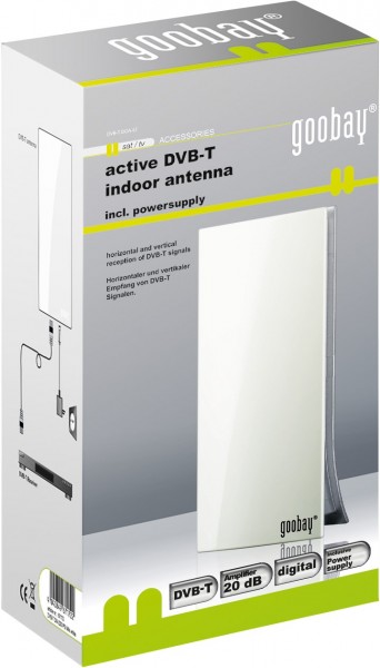 Active DVB-T indoor antenna, 20 dB gain