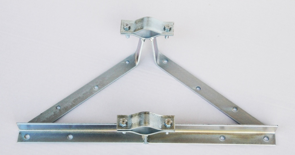 Low-profile gable-end bracket with opening clamps