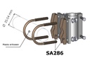 Mounting bracket for horizontal tube, diameter 35–54 mm