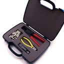 Tool case with F-connector crimping tool, cutters and 25 connectors