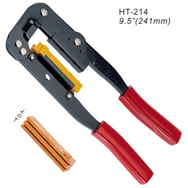 Crimping tool for ribbon-cable connectors