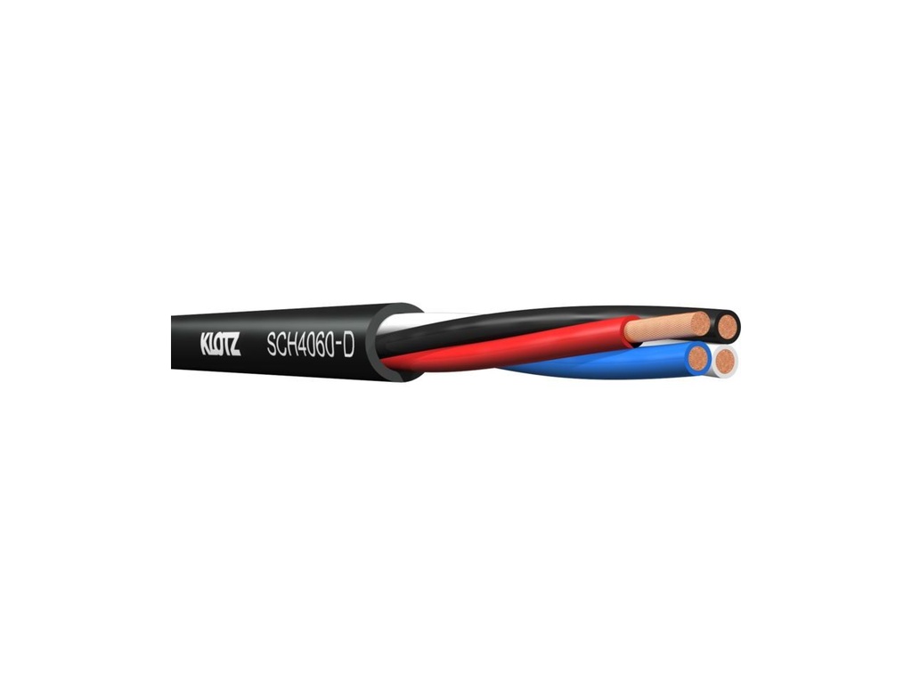 4 × 6 mm² Dca Ø 12.8 mm FRNC black speaker cable K200