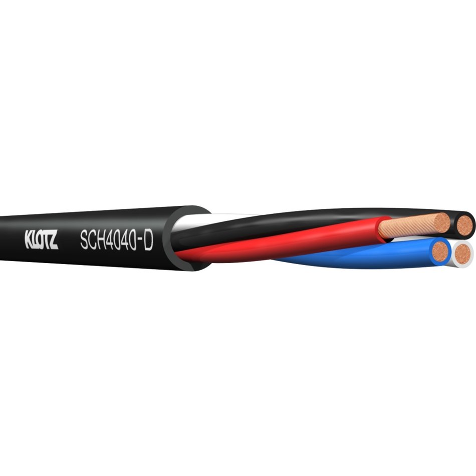 4 × 4 mm² Dca Ø 10,7 mm FRNC musta kaiutinkaapeli K200