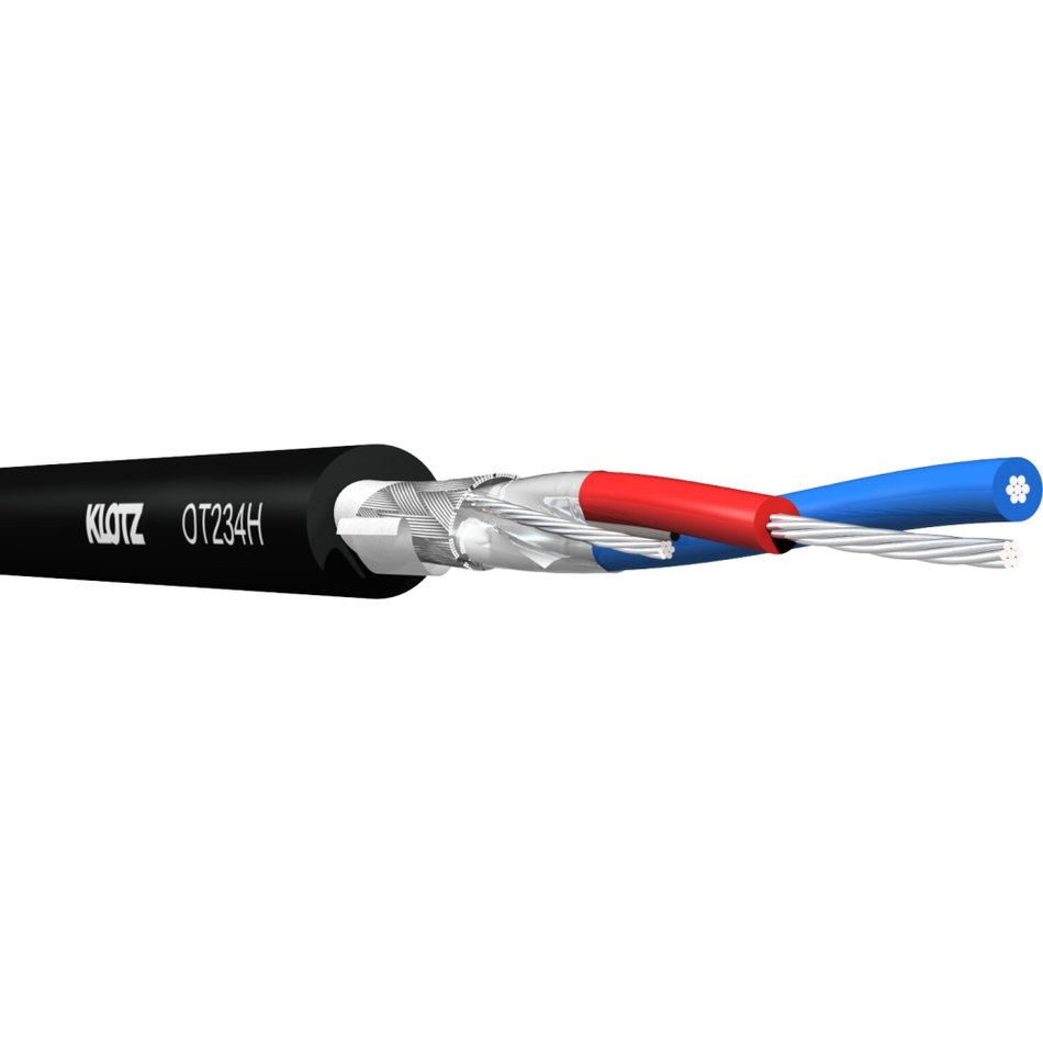 AES/EBU 2 × 0,34 mm² Eca Ø 5,8 mm 110 Ω FRNC svart audiokabel K500