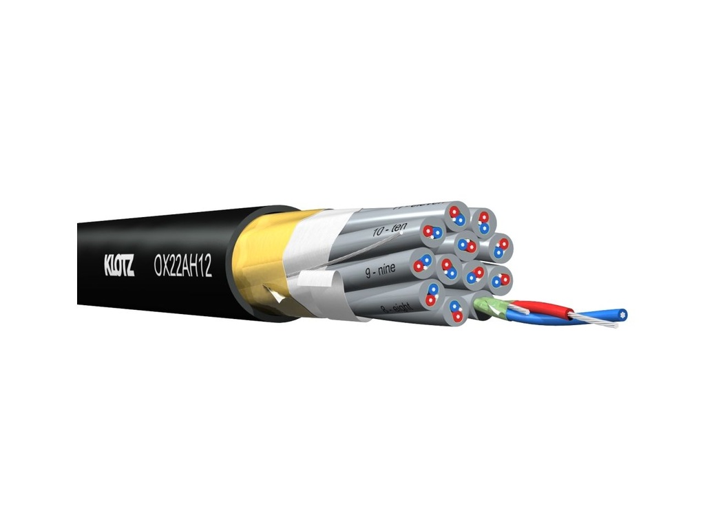 AES/EBU 4x2x0,22 mm² Eca Ø11,9 mm 110 ohm LSZH musta audiokaapeli K500