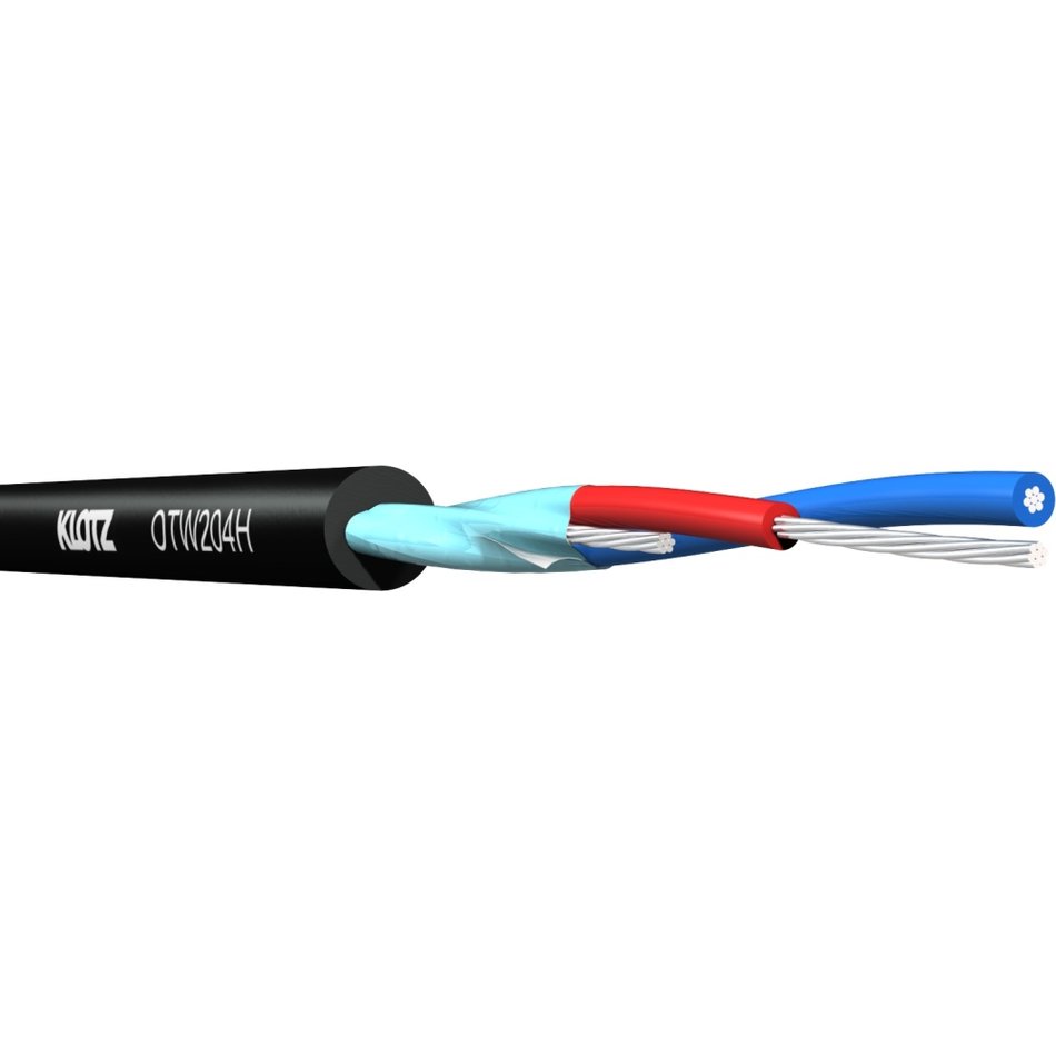 AES/EBU 2x0,22 mm² Eca AWG22 Ø4,2 mm 110 ohm FRNC musta audiokaapeli K500