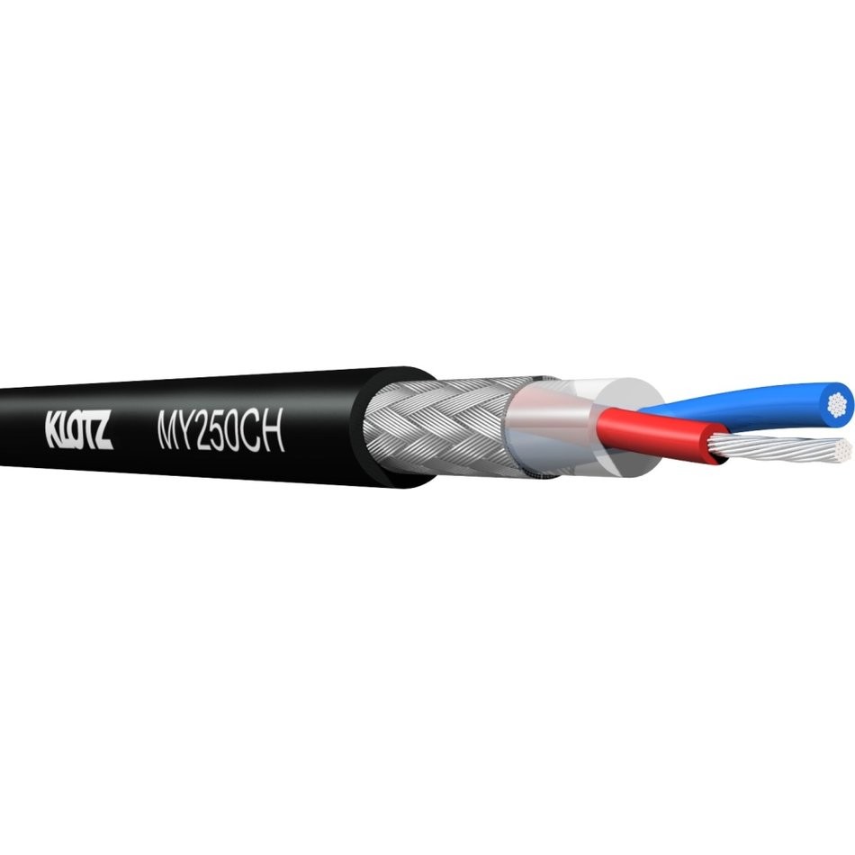 Microphone cable 2 × 0.5 mm², Eca FRNC Ø 3.4 mm, black R100