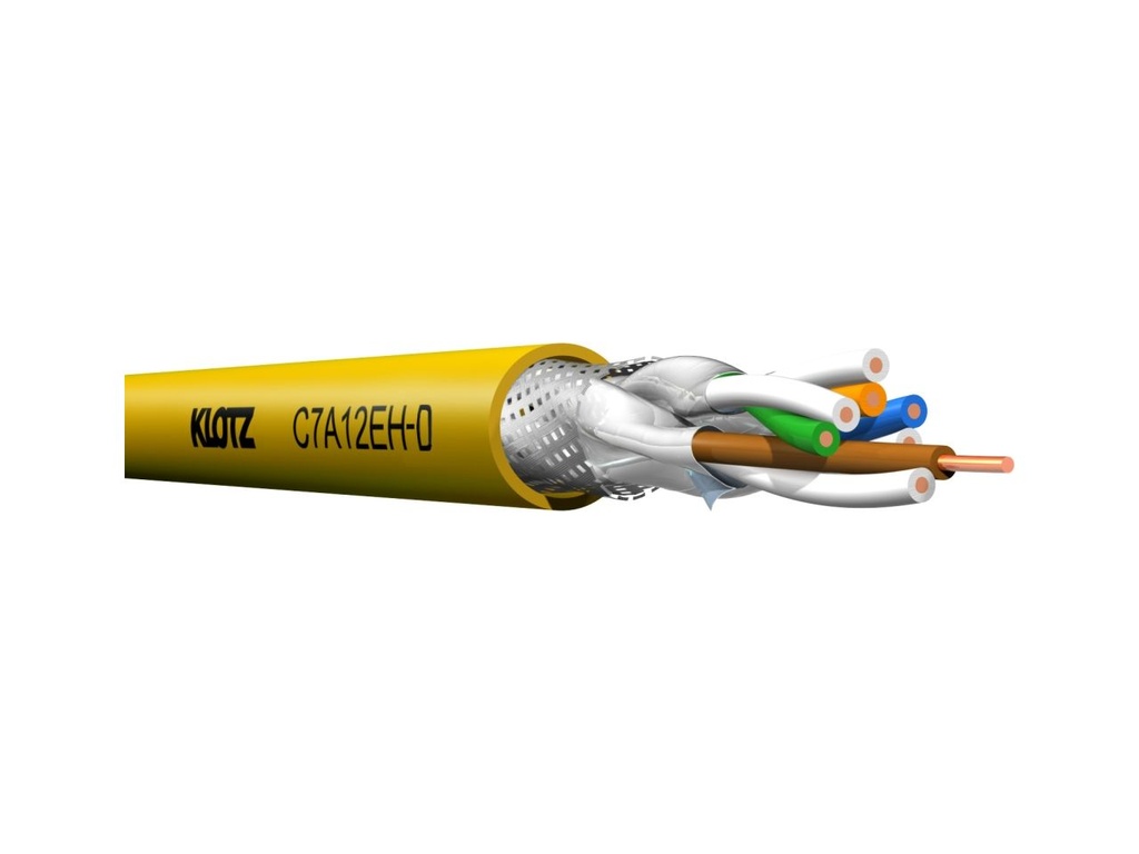 CAT7 4x2xAWG22/1 S/FTP Dca keltainen tietoverkkokaapeli FRNC K500