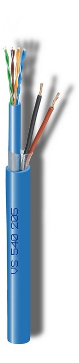 Hybrid CAT5e + 2x0,5 mm² Eca LSZH sininen K500