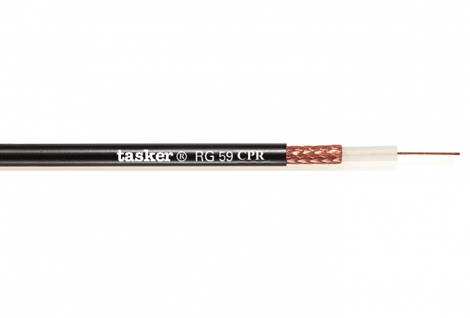RG-kaapeli 75 ohm 1x0,58 keskijoh ø6,2 mm musta MIL C17F Eca