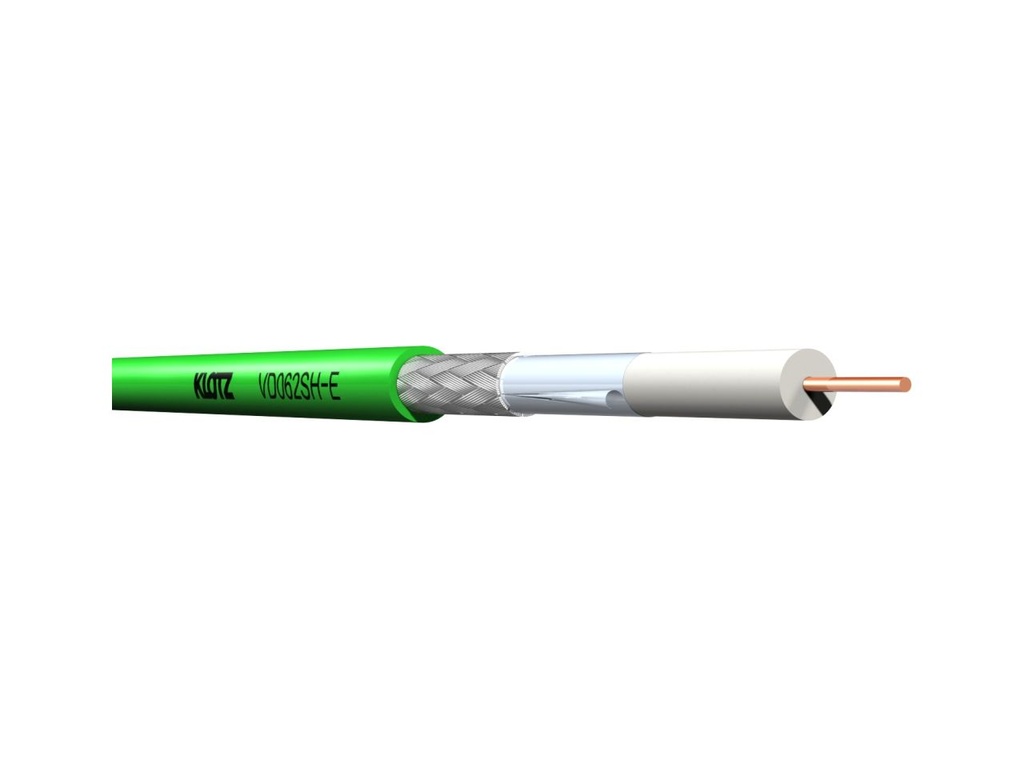 HDSDI 0.6/2.8AF Eca Ø4,5 mm 6G 75 Ohm vihreä video koaksiaalikaapeli FRNC K500