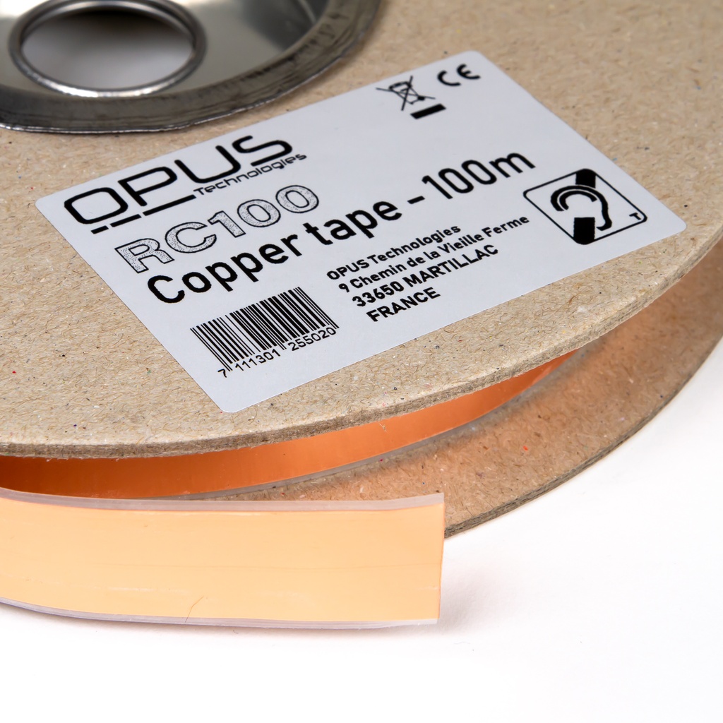 Induktiosilmukkakaapeli 18 mm kuparifolio 100m/rulla