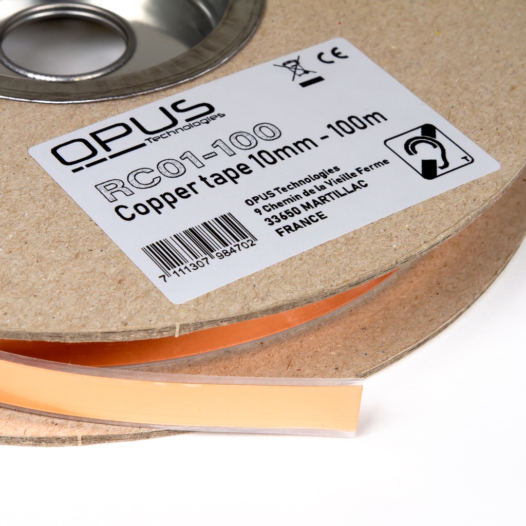 Induction loop cable, 10 mm copper foil, 100 m/reel
