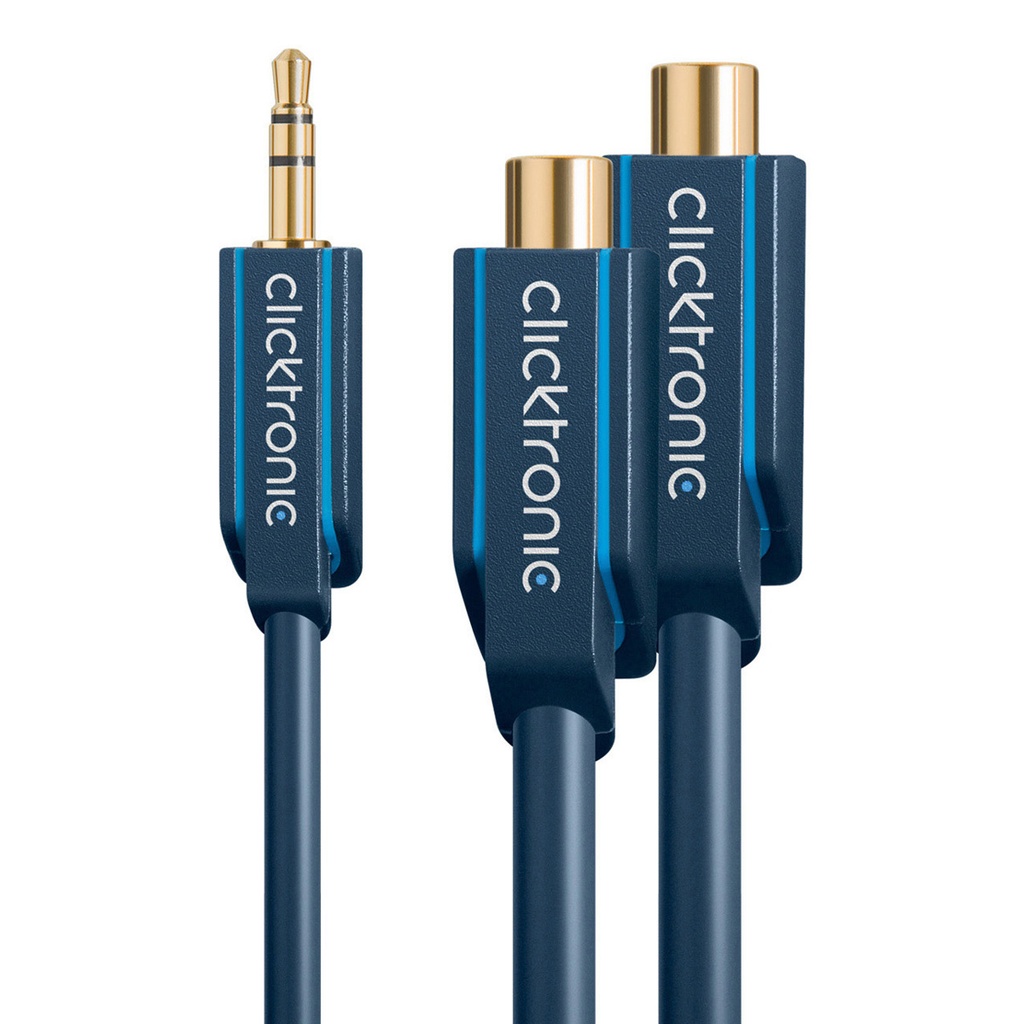 3.5-male/2×RCA-female 0.1 m audio cable Clicktronic