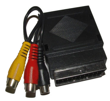 Scart-adapteri naar/uros+3RCA RCA>SCART