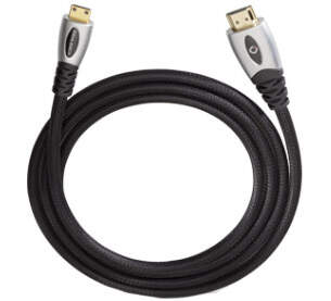 HDMI-välijohto HDMI/HDMI-mini musta punottu suoja 1,5 m