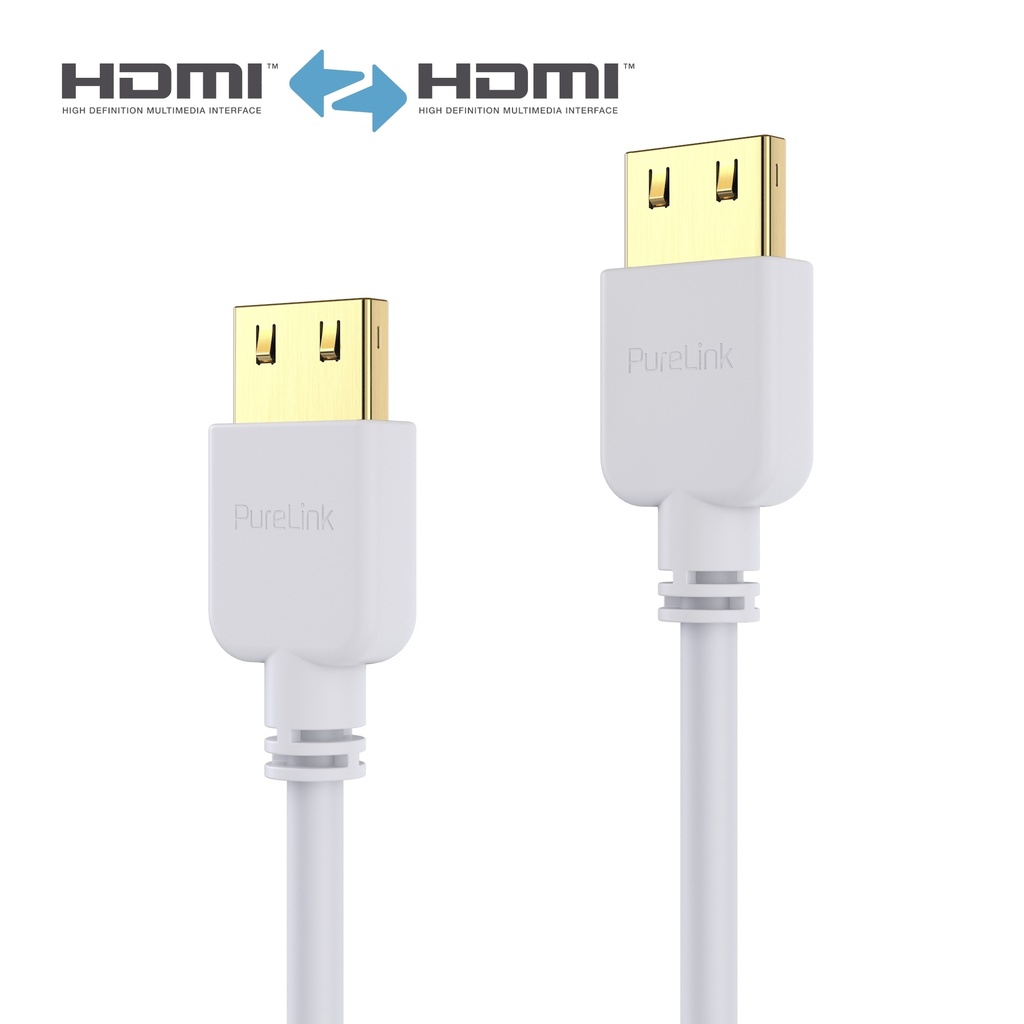HDMI-kabel 4K 2 m slim vit Pureinstall