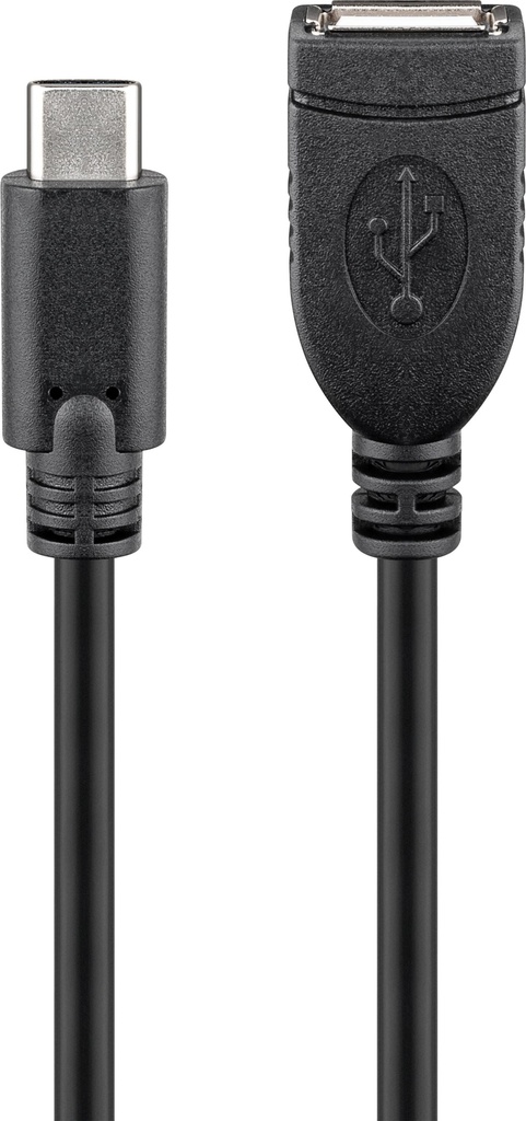 USB C-uros/USB A-naaras 0,2 m välijohto