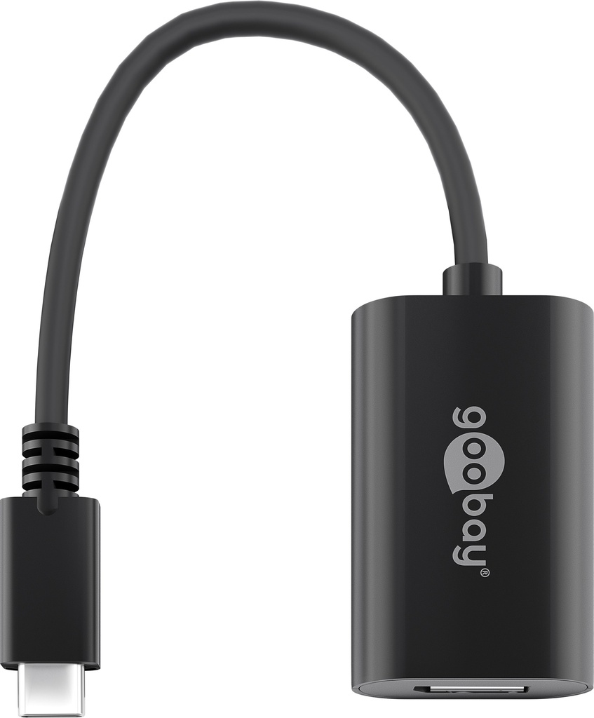 USB-C-uros/DP-naaras adapteri 4k 60 musta 0,2m bulk