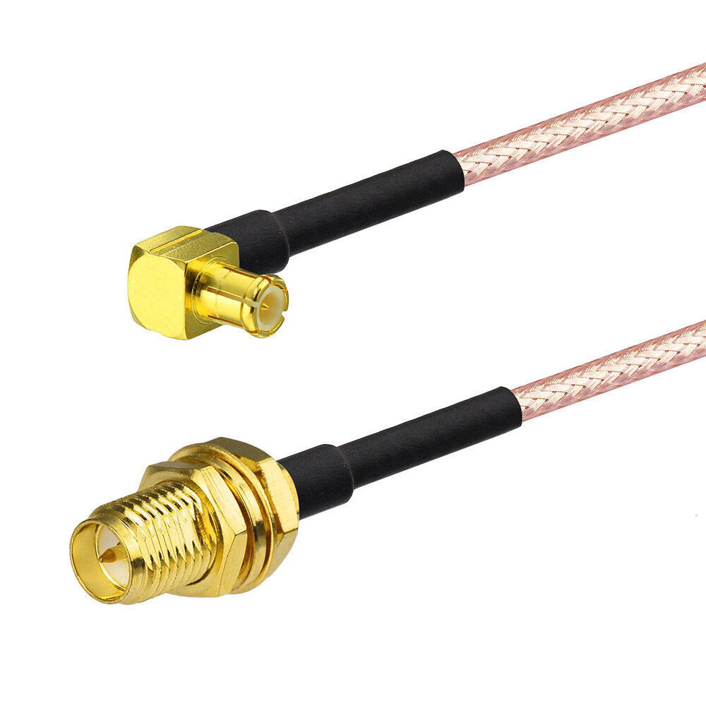 RF-adapterivälijohto 0,4m RG316 SMA-naarasrunko/MCX-uros kulma